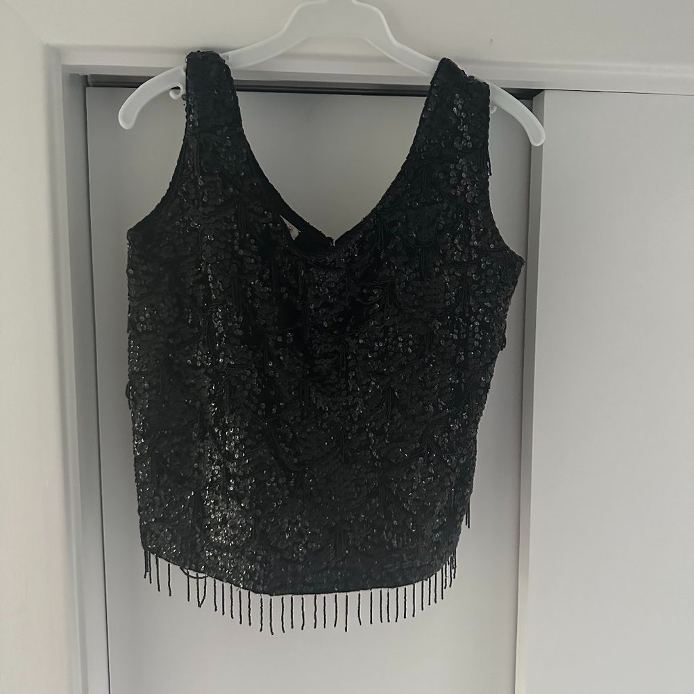 Black Sequin Top